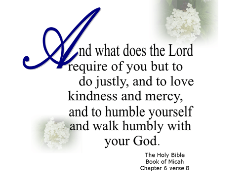 Walk humbly with your God